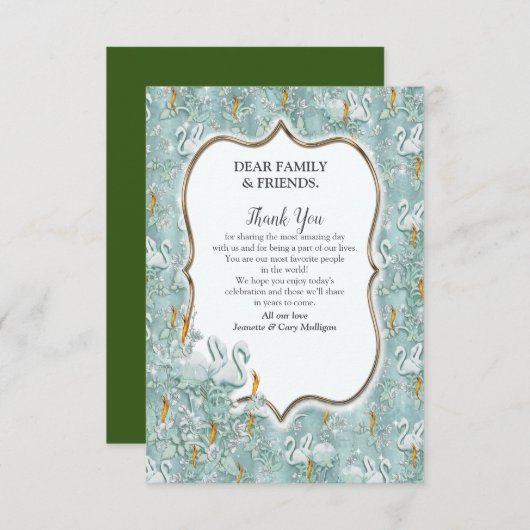 Zachte pasta's met Sage Green Hartelijk dank RSVP Kaartje (Voorkant / Achterkant)