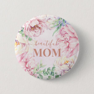 Zachte pasta's   Mooie Button-badge voor mama Ronde Button 5,7 Cm