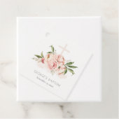 Zachte pasta's Roos Floral Cross Bunch Baptisme Bedankjes Labels (In situ)