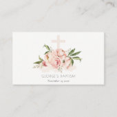 Zachte pasta's Roos Floral Cross Bunch Baptisme Plaatskaartje (Voorkant)