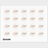 Zachte pasta's Roos Floral Cross Bunch Baptisme Vierkante Sticker (Vel)
