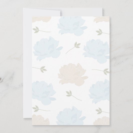 Zachte pastblauw ponies Cross Boy Baptisme Kaart (Achterkant)