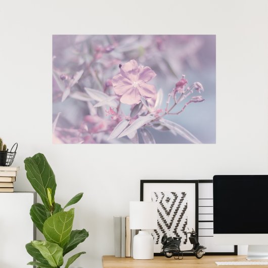 Zachte pasteellavendel poster (Thuiskantoor)