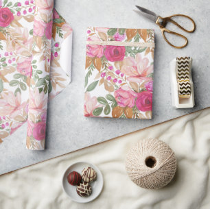 Zachte pasteellenteset van bloemen cadeaupapier