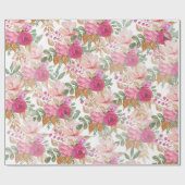 Zachte pasteellenteset van bloemen cadeaupapier (Vlak)