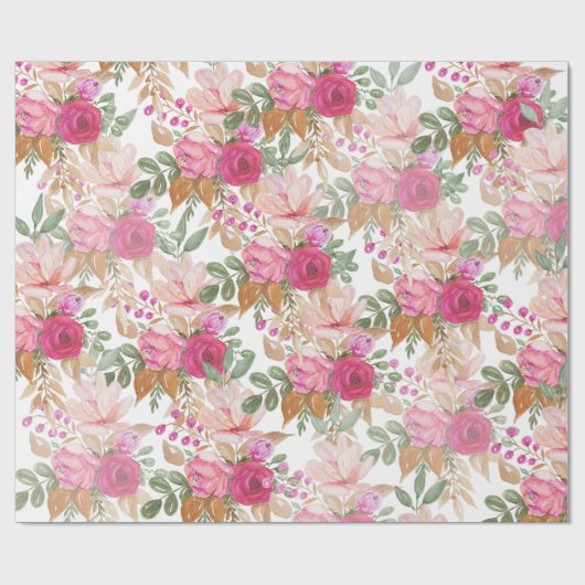 Zachte pasteellenteset van bloemen cadeaupapier (Vlak)