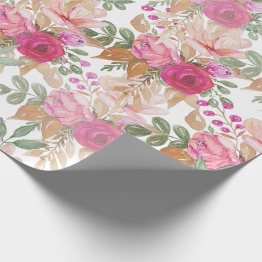 Zachte pasteellenteset van bloemen cadeaupapier (Hoek)