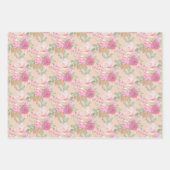 Zachte pasteellenteset van bloemen inpakpapier vel (Voorkant 3)