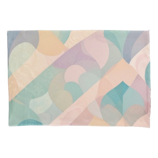 Zachte Pastel Abstracte Kussensloop met Organische (Voorkant-Links)