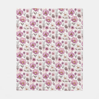 Zachte Pastel Anemoon Bloemencollectie Fleece Deken