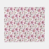 Zachte Pastel Anemoon Bloemencollectie Fleece Deken (Voorkant (Horizontaal))