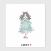 Zachte Pastel Anime Meisje Pop Aesthetic Vinyl