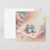 Zachte pastel Baby thema achtergrond Blauwe laarze Kaart (Voorkant / Achterkant)