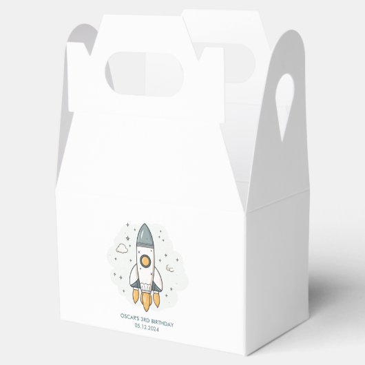 Zachte Pastel Beige Raketschip Bedankdoosjes (Geopend)