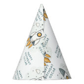 Zachte Pastel Beige Raketschip Feesthoedjes (Achterkant)