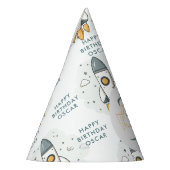 Zachte Pastel Beige Raketschip Feesthoedjes (Links)