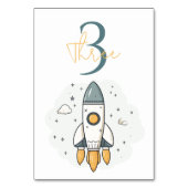Zachte Pastel Beige Raketschip Kaart (Voorkant)