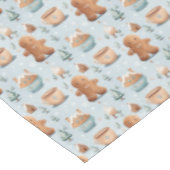 Zachte pastel blauw bruin Kerst peperkoek mannen Tafelkleed (Gekanteld)