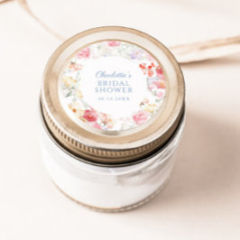 Zachte Pastel Bloei Bruidsdouche Ronde Sticker