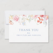 Zachte Pastel Bloem Bruidsbruiloft Feest Bedankkaart (Voorkant)