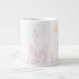 Zachte Pastel Bloem en Vlinder Jumbo Mok
