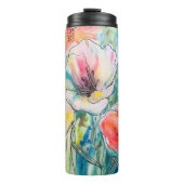 Zachte Pastel Bloem Ontwerp Thermosbeker (Voorkant)