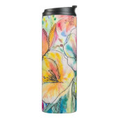 Zachte Pastel Bloem Ontwerp Thermosbeker (Gedraaid links)