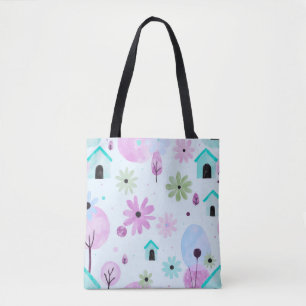 Zachte Pastel Bloem Tas
