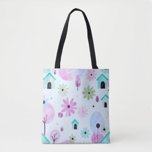 Zachte Pastel Bloem Tas (Voorkant)
