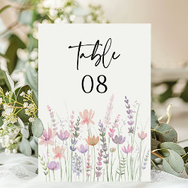 Zachte Pastel Bloem Wilde Bloem Bruiloft Kaart