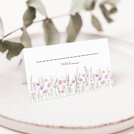 Zachte Pastel Bloem Wilde Bloem Bruiloft Plaatskaartje