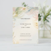 Zachte Pastel Bloemachtige Bewaar De Datum Trouwka Save The Date (Staand voorkant)