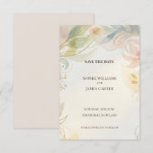 Zachte Pastel Bloemachtige Bewaar De Datum Trouwka Save The Date (Voorkant / Achterkant)