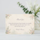Zachte Pastel Bloemen Bedankkaart (Staand voorkant)