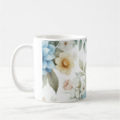 Zachte pastel Bloemen Blauw Dahlia Mok (Links)