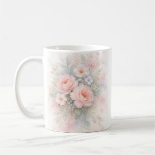 Zachte Pastel Bloemen Boeket Koffiemok
