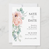 Zachte Pastel Bloemen Bruiloft Save the Date (Voorkant)