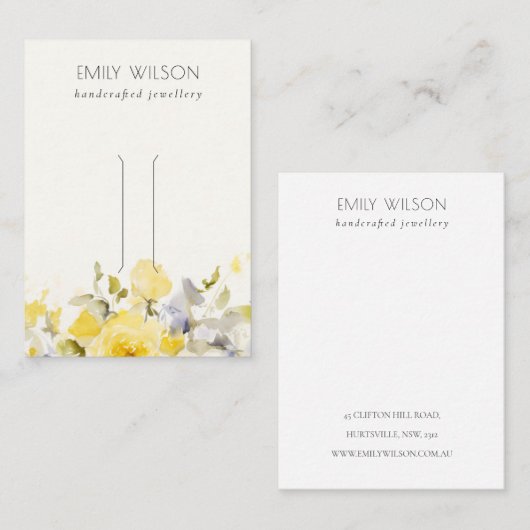 Zachte Pastel Bloemen Bunch Haarspeld Sieraden Dis Visitekaartje (Voorkant / Achterkant)