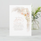 Zachte Pastel Bloemen en Pampas Gras Cute Doop Kaart (Staand voorkant)