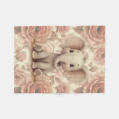 Zachte Pastel Bloemen Fleece Deken (Voorkant (Horizontaal))