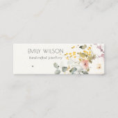 Zachte Pastel Bloemen Oorbel Hoop Loop Stud Displa Mini Visitekaartje (Voorkant)