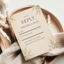 Zachte Pastel Bloemen RSVP Kaartje