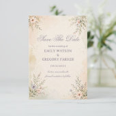 Zachte Pastel Bloemen Save The Date (Staand voorkant)