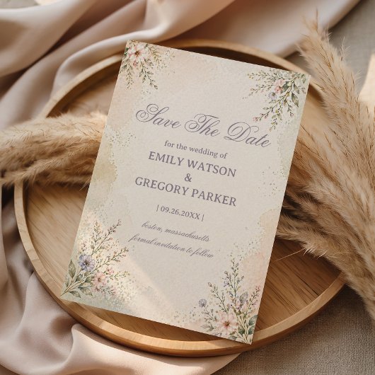Zachte Pastel Bloemen Save The Date