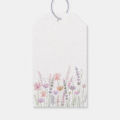 Zachte Pastel Bloemen Wilde Bloem Bruiloft Cadeaulabel (Achterkant)
