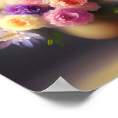 Zachte pastel bloemenboeket poster (Hoek)