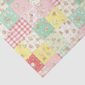 Zachte Pastel Bloemenpatchwork Ginghamruit Tissuepapier (Detail)
