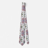 Zachte pastel bloemenprint stropdas (Voorkant)