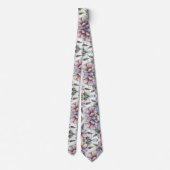 Zachte pastel bloemenprint stropdas (Achterkant)