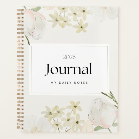 Zachte Pastel Bloemige & Minimalistische Elegante Planner (Voorkant)